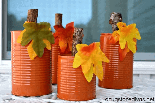 tin can pumpkin craft