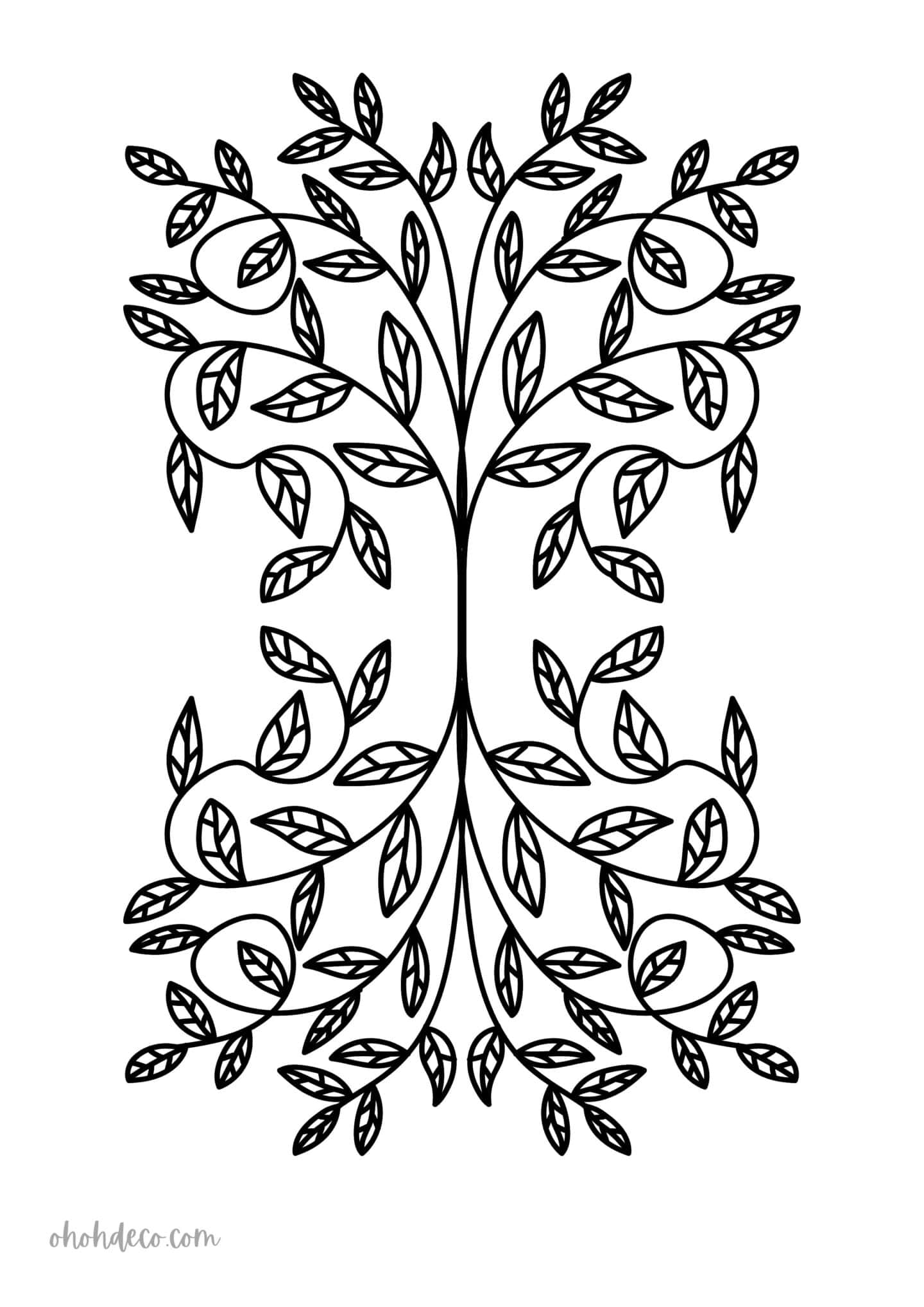 leaves coloring sheet