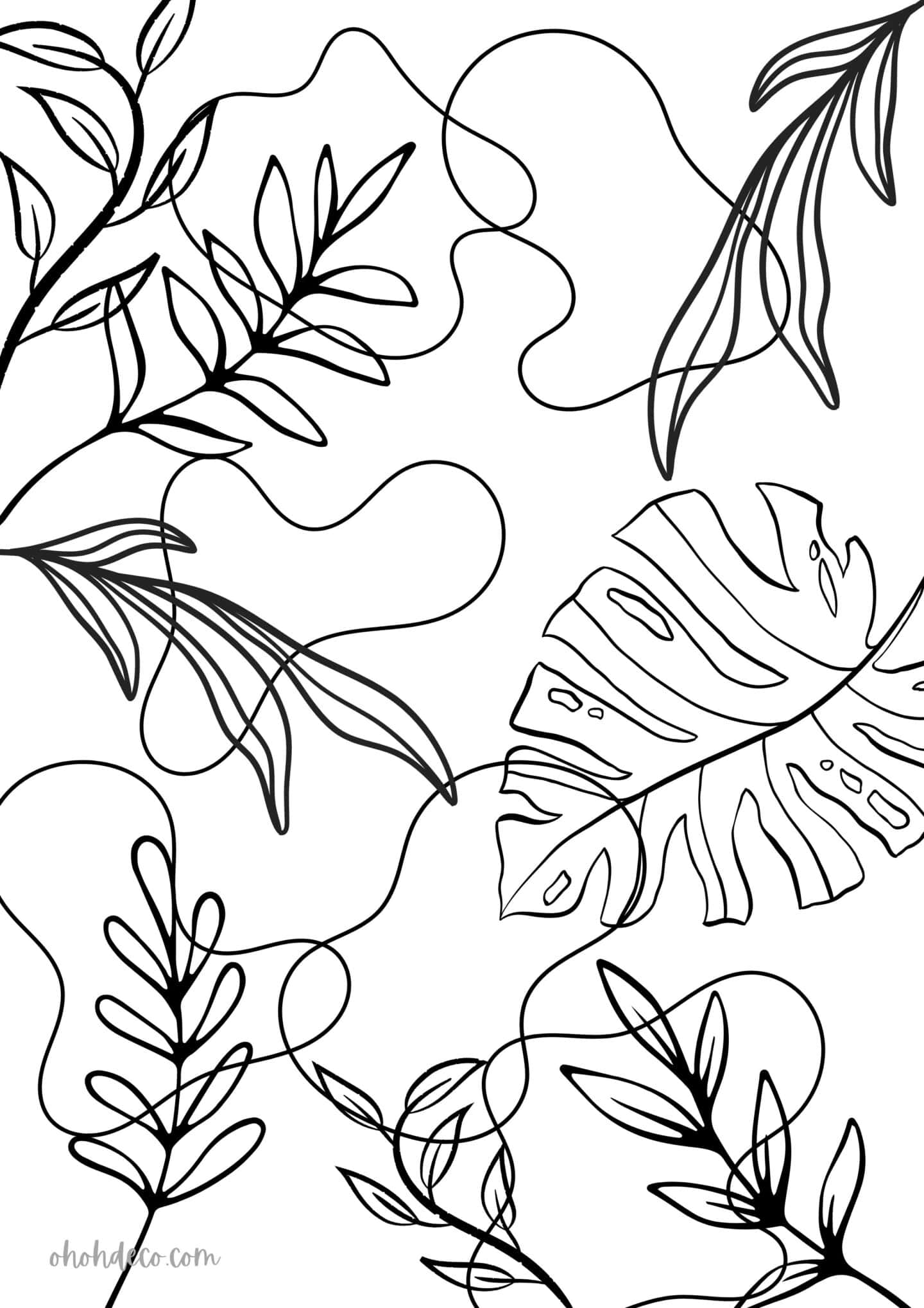 leaves coloring page