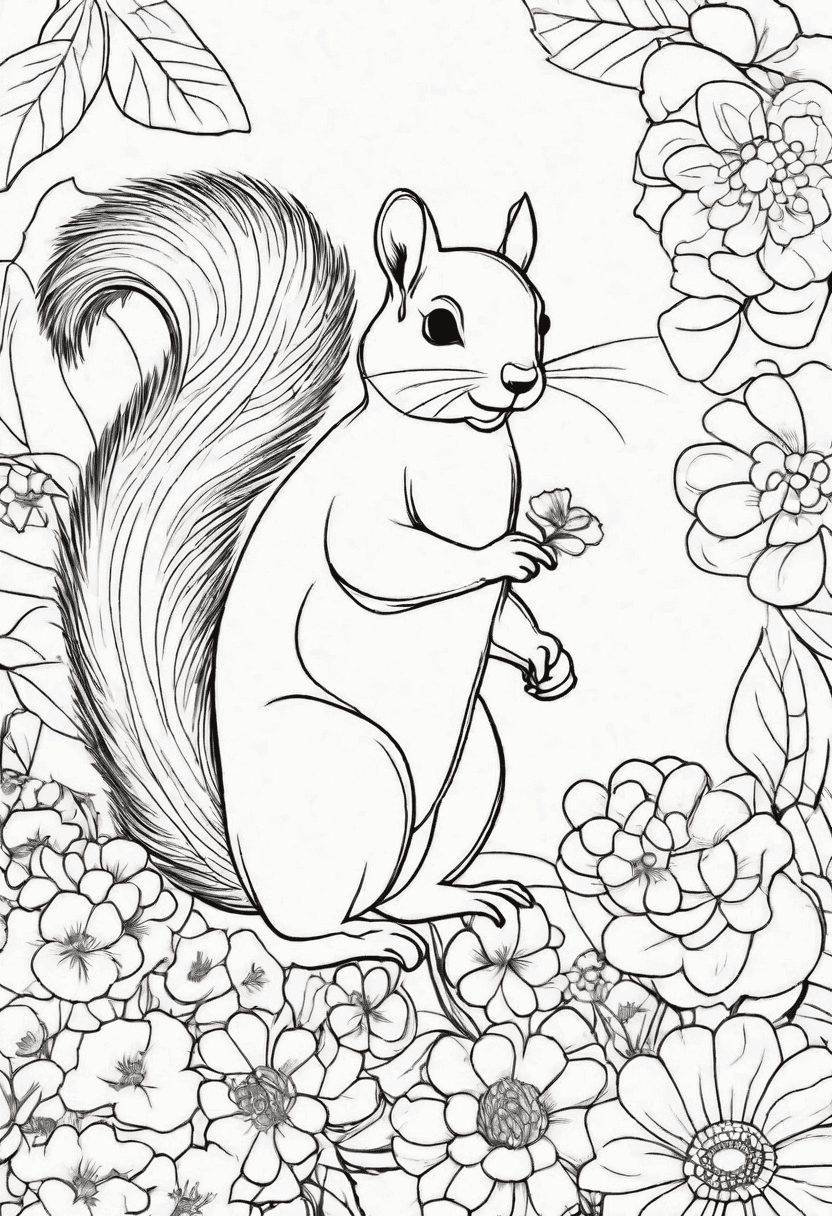 squirrel coloring page