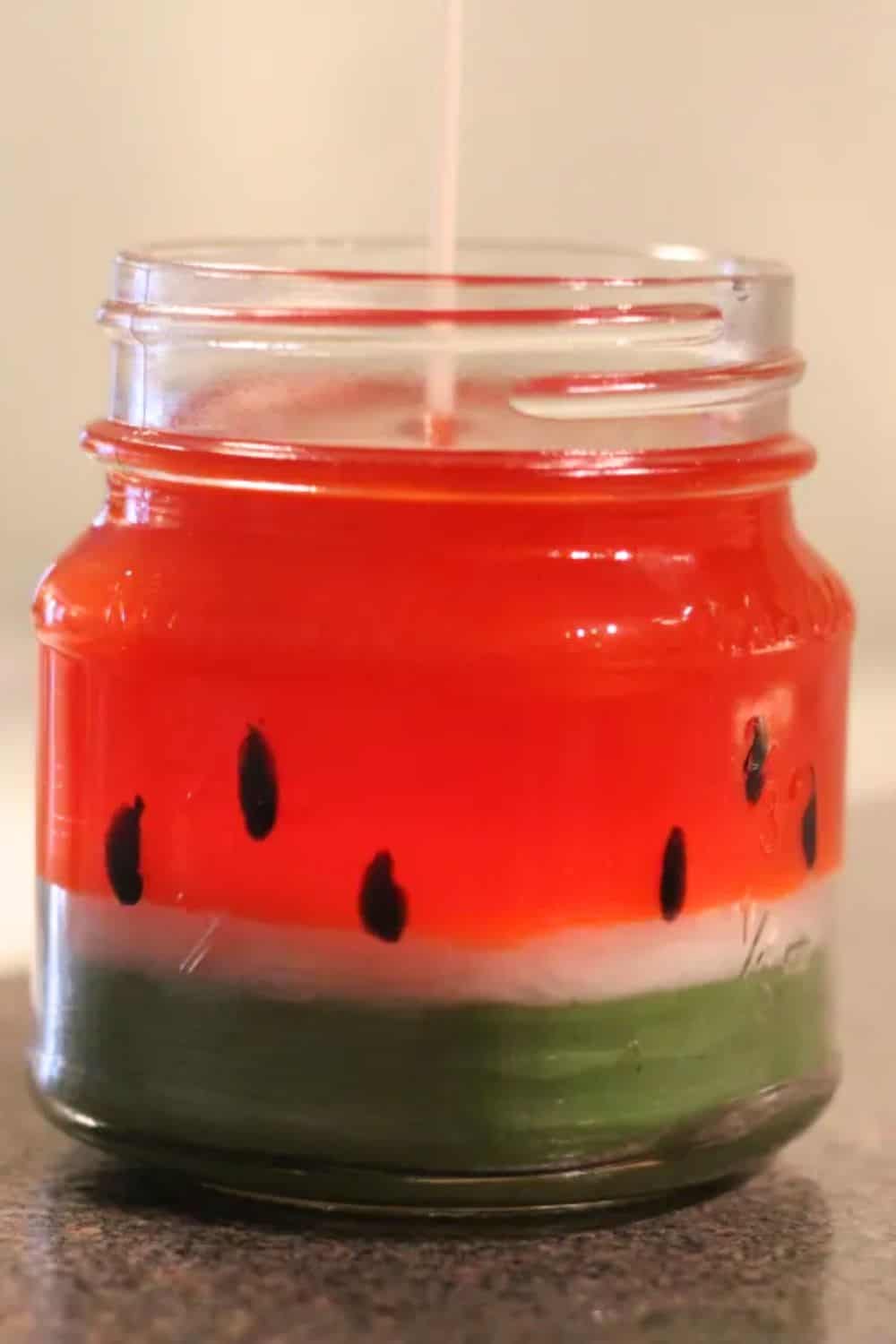 diy watermelon candle