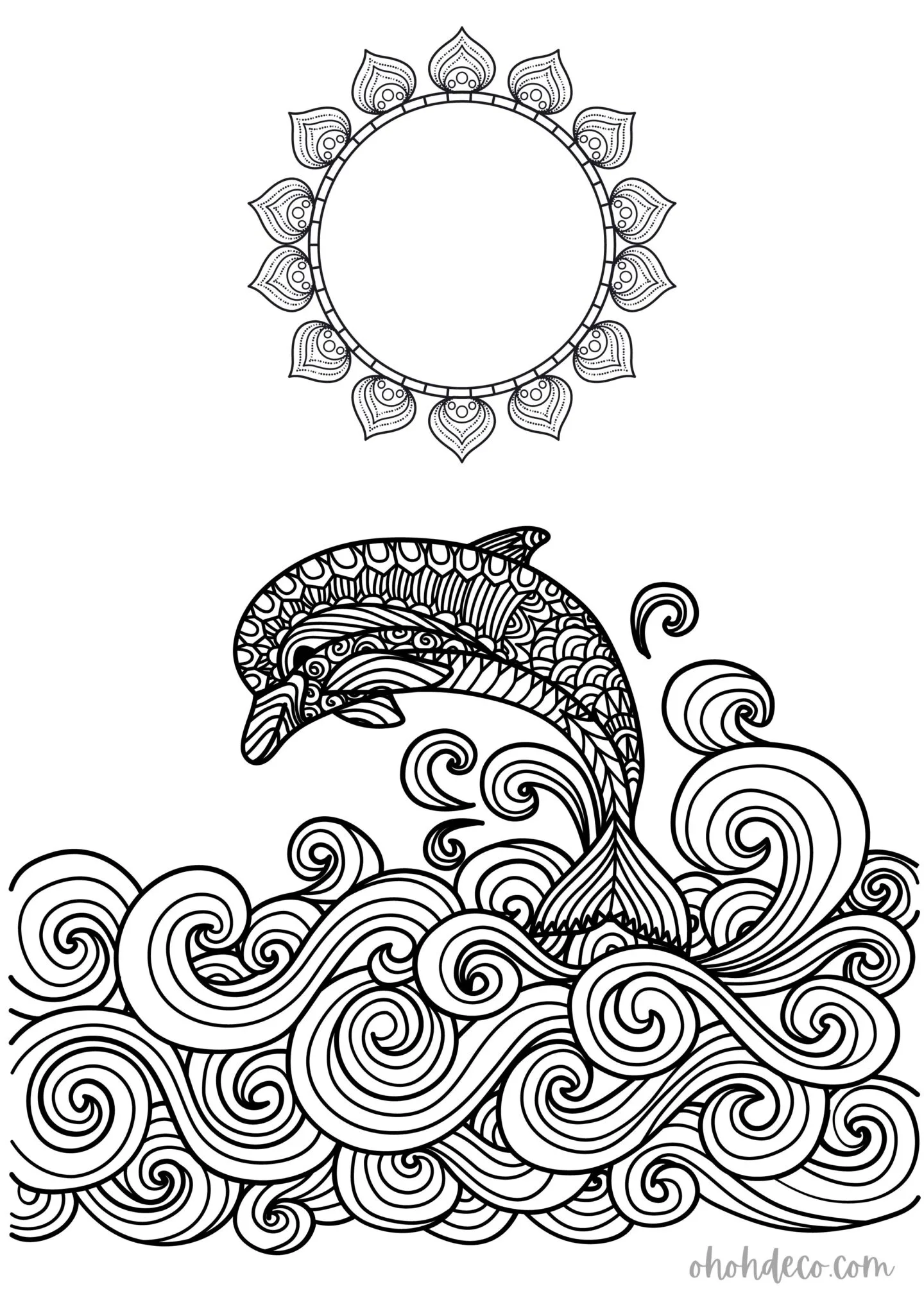 dolphin coloring page