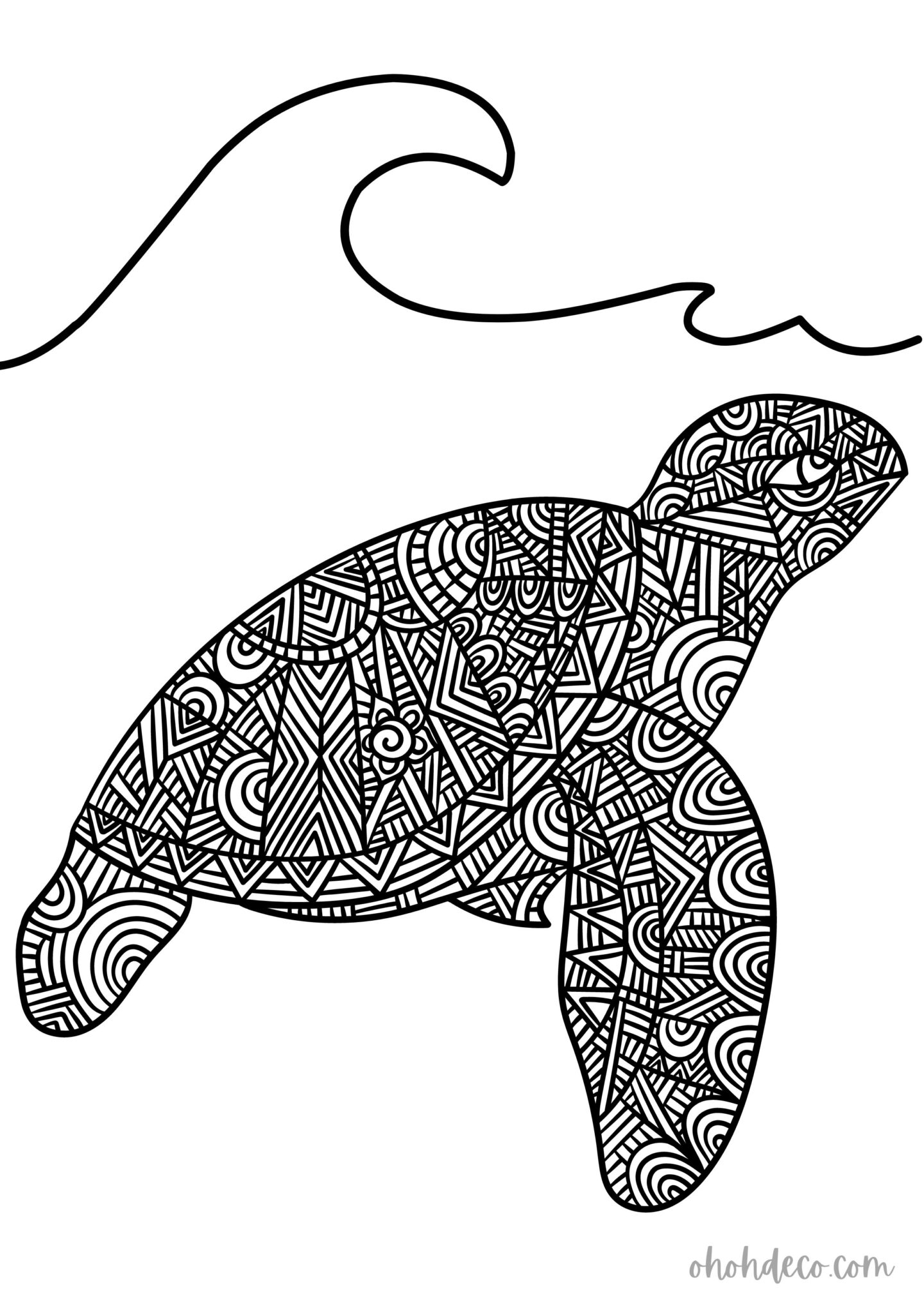 turtle mandala coloring page