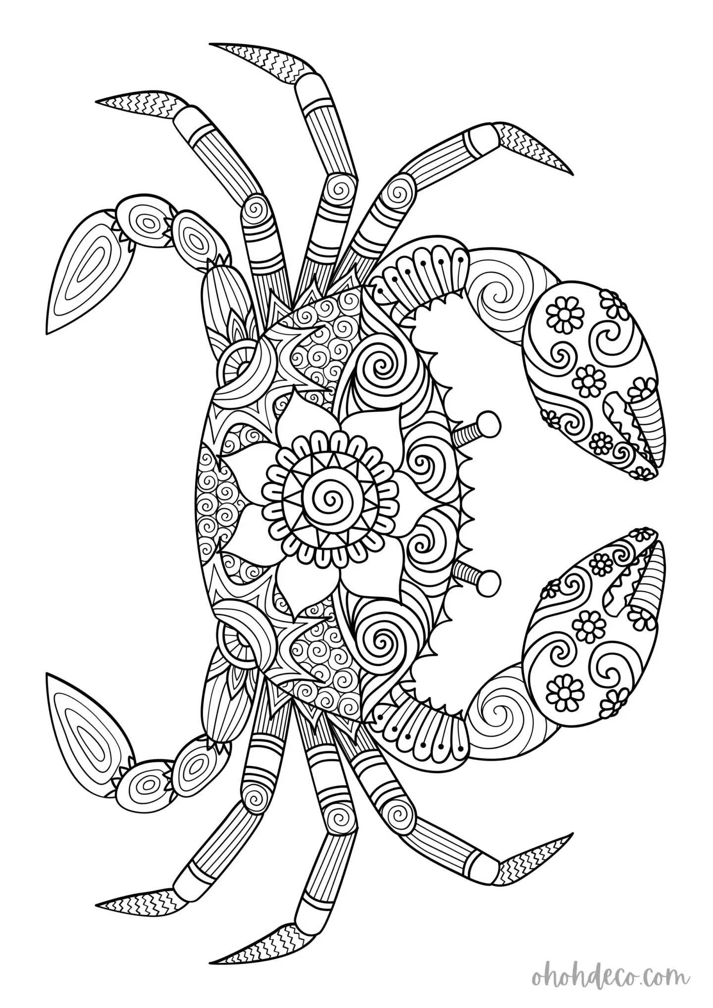 crab coloring page