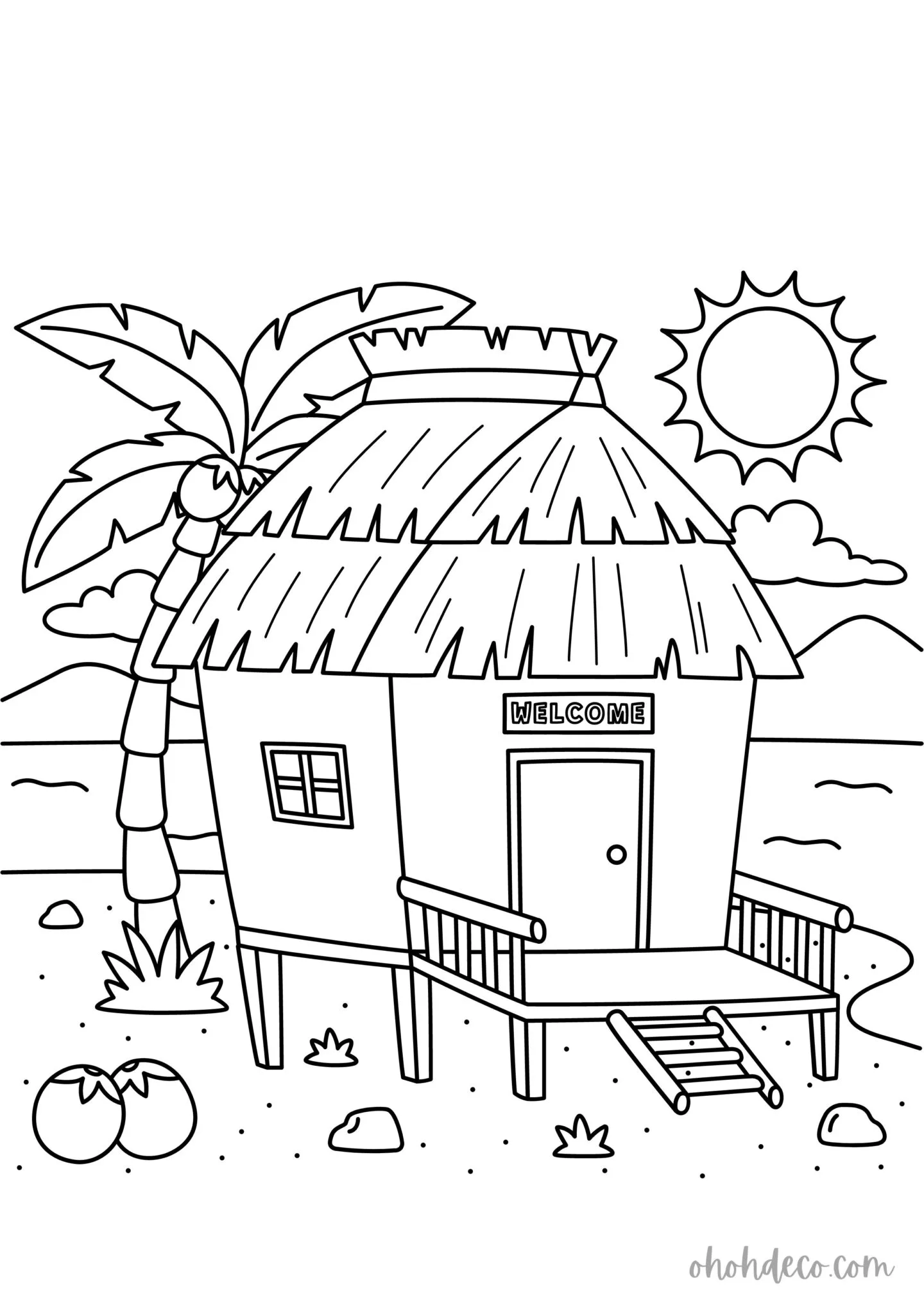 hut coloring page