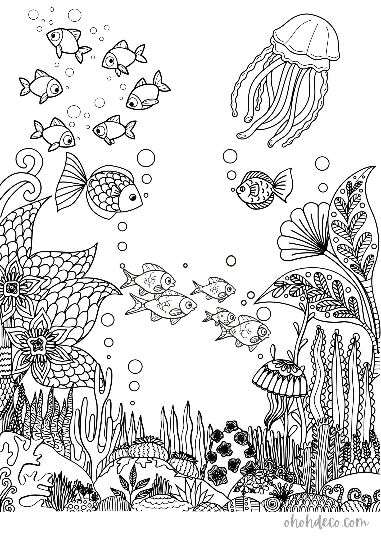 under sea coloring page