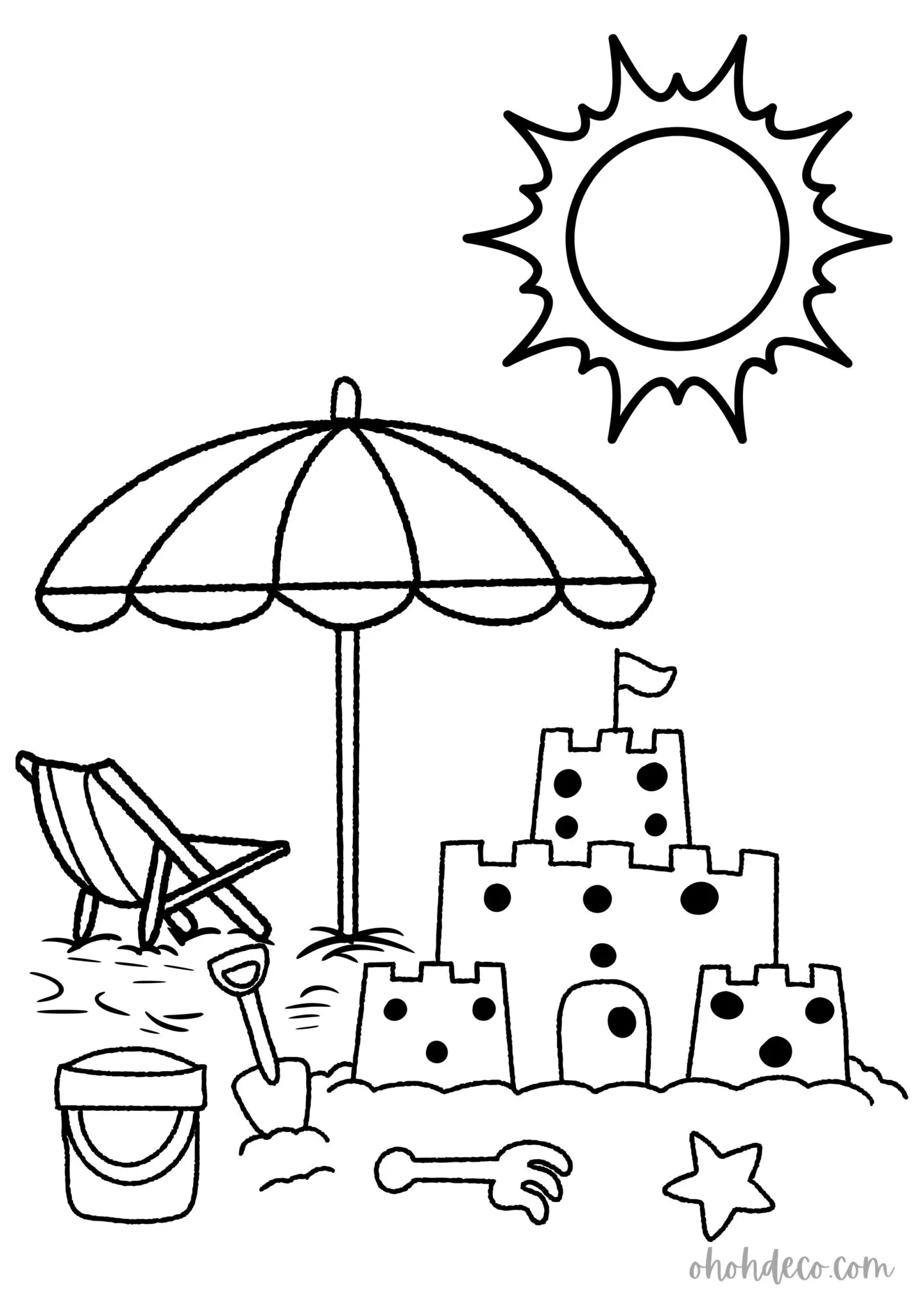 sand castle coloring page