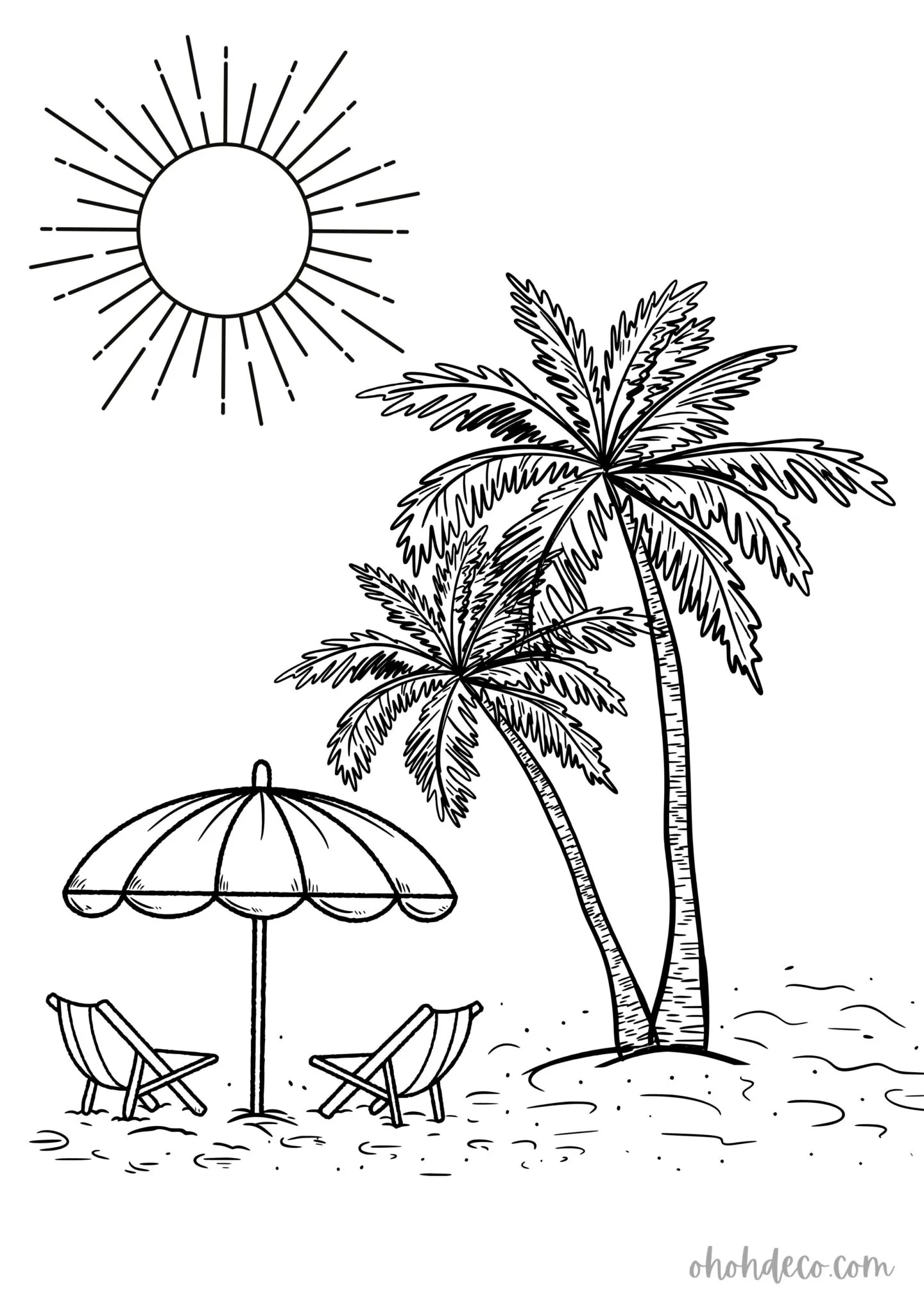 beach coloring page