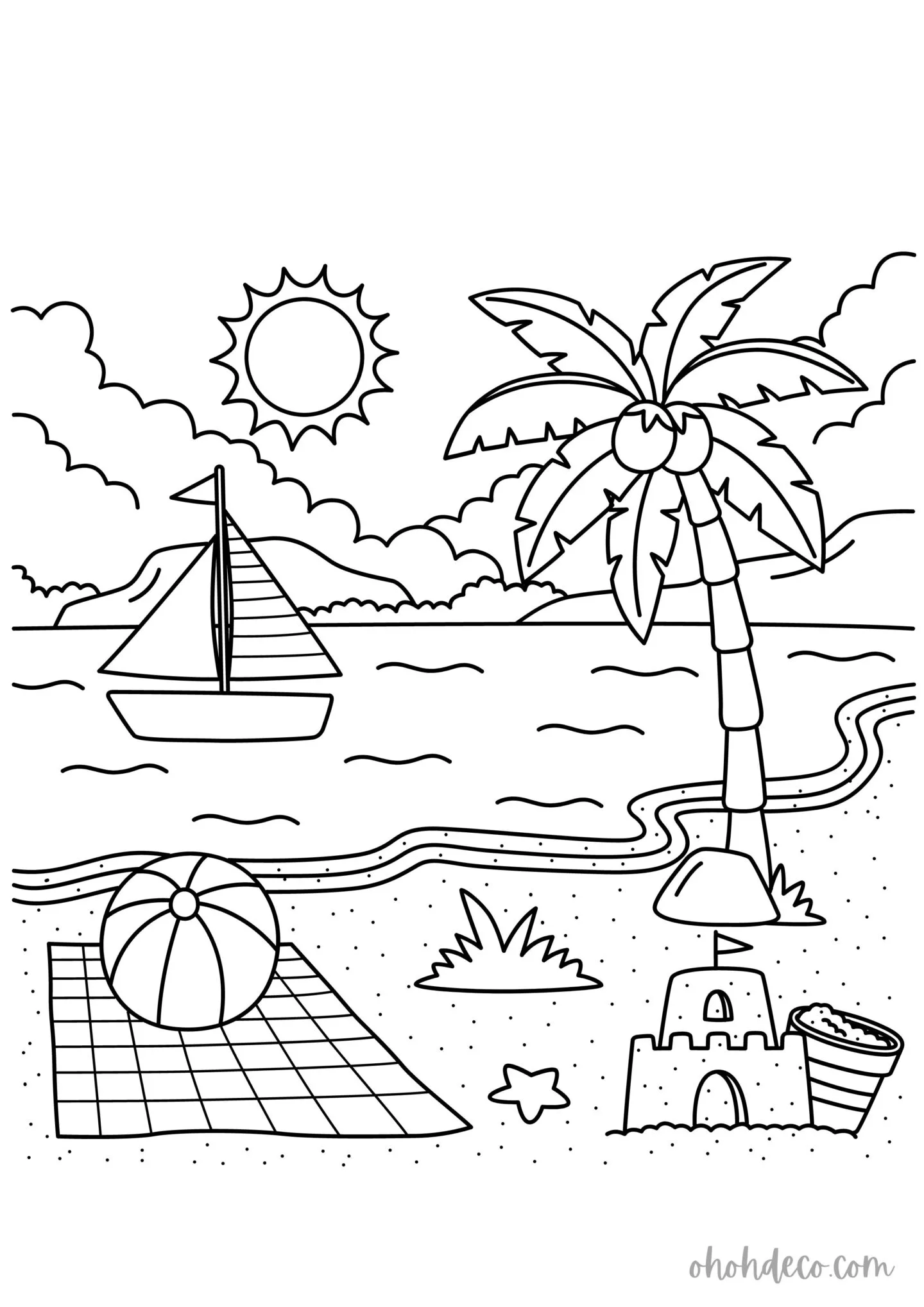 summer coloring page