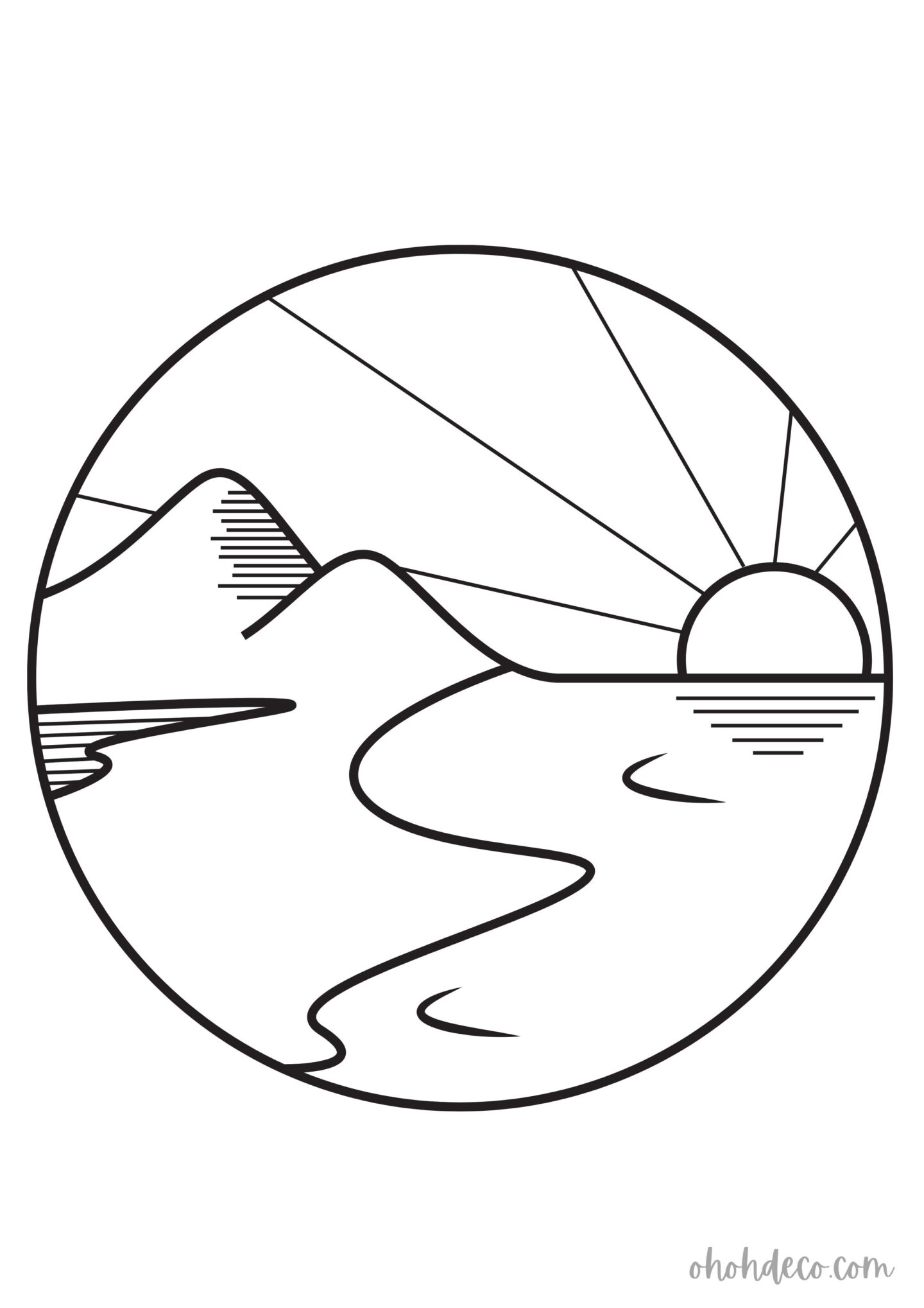 sunset coloring page