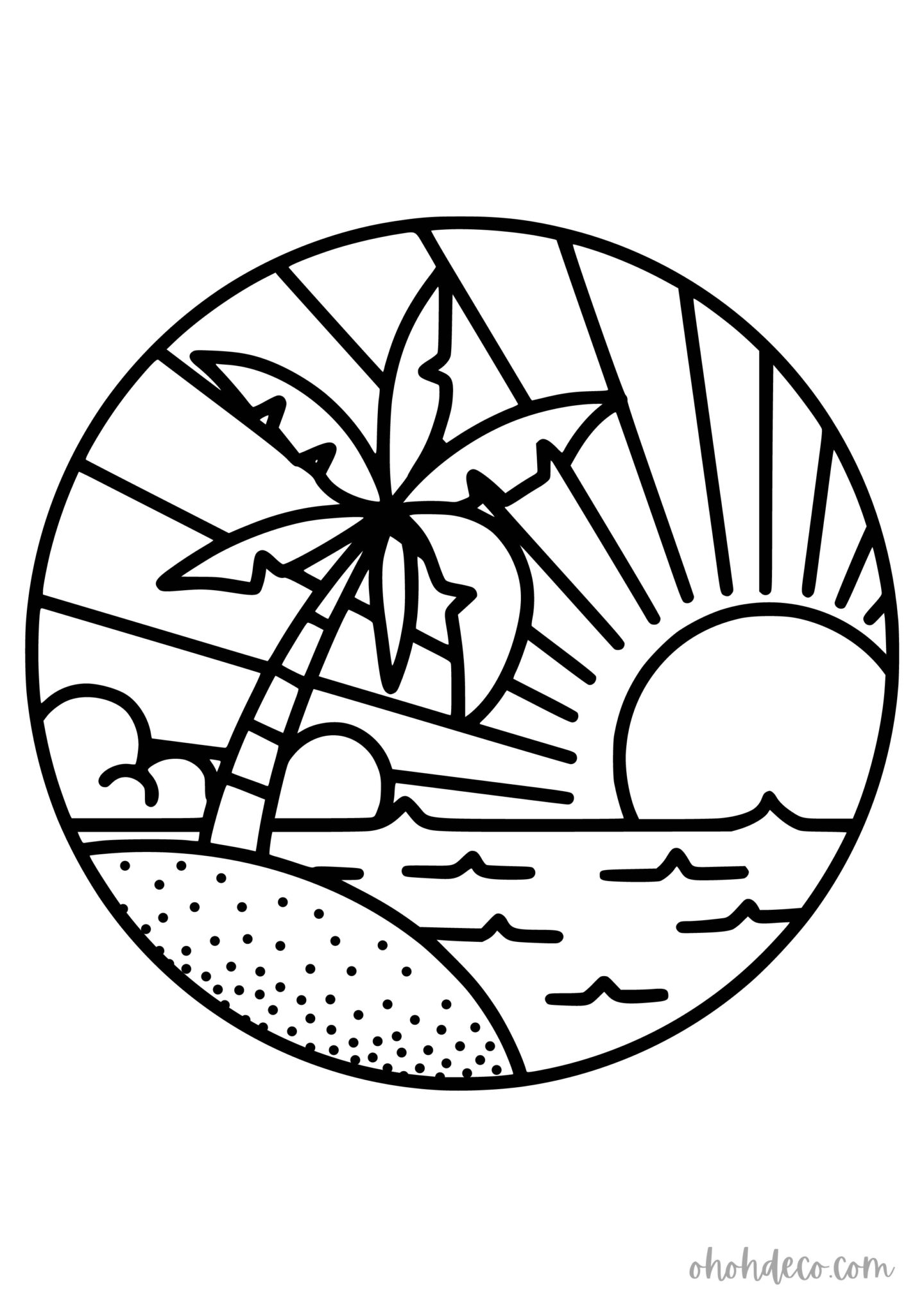 sunset coloring page