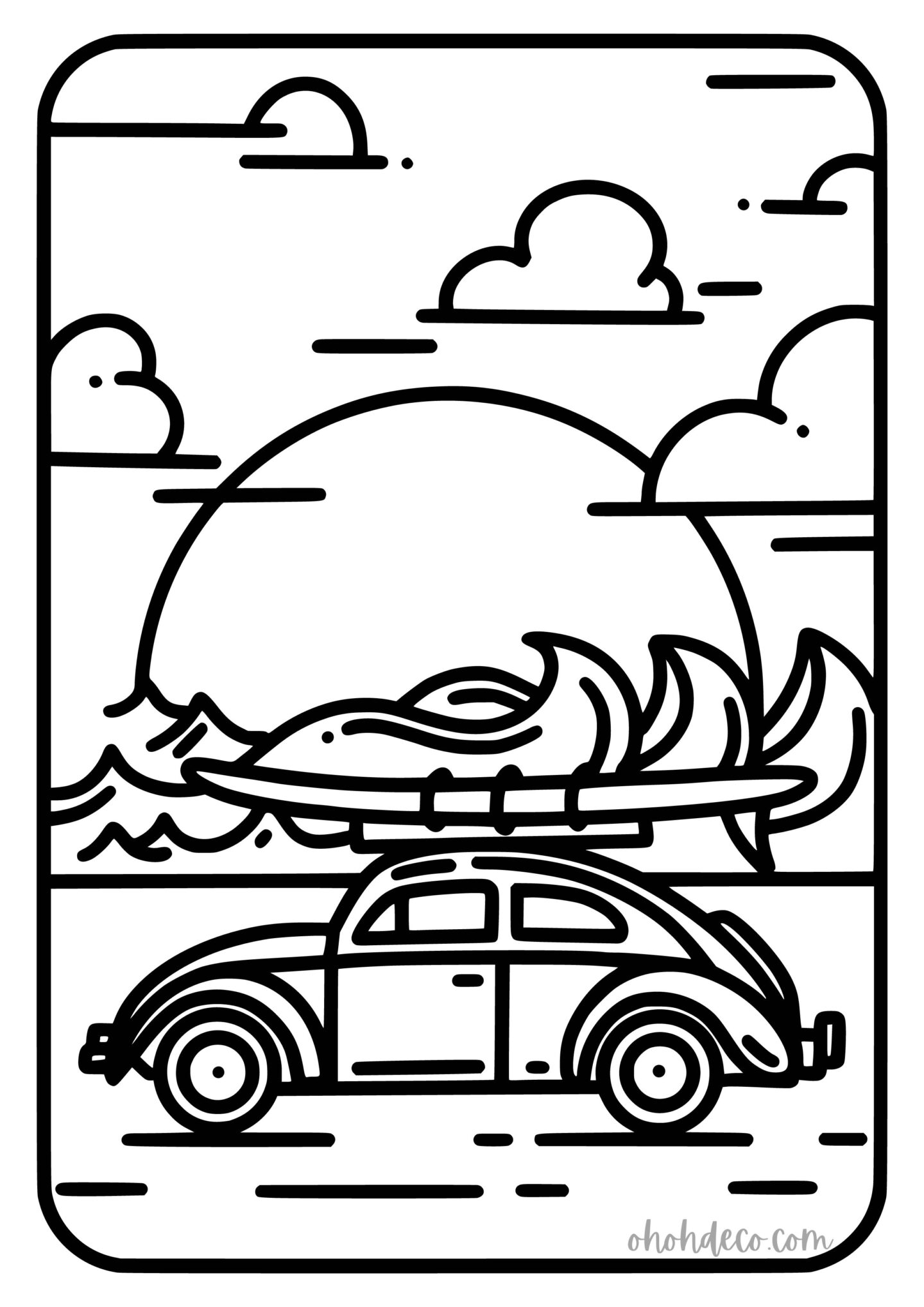 surf coloring page