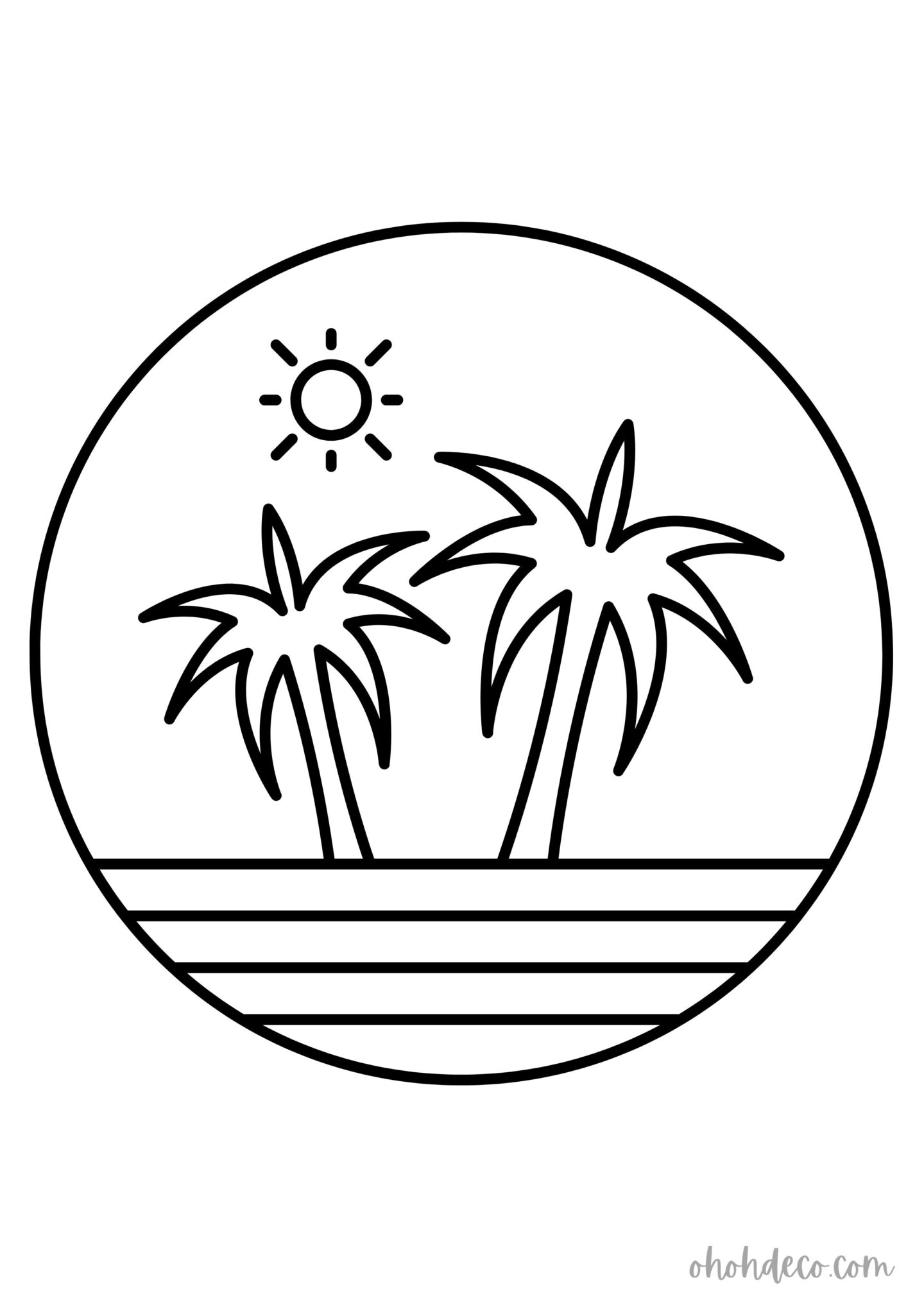 palm tree coloring page