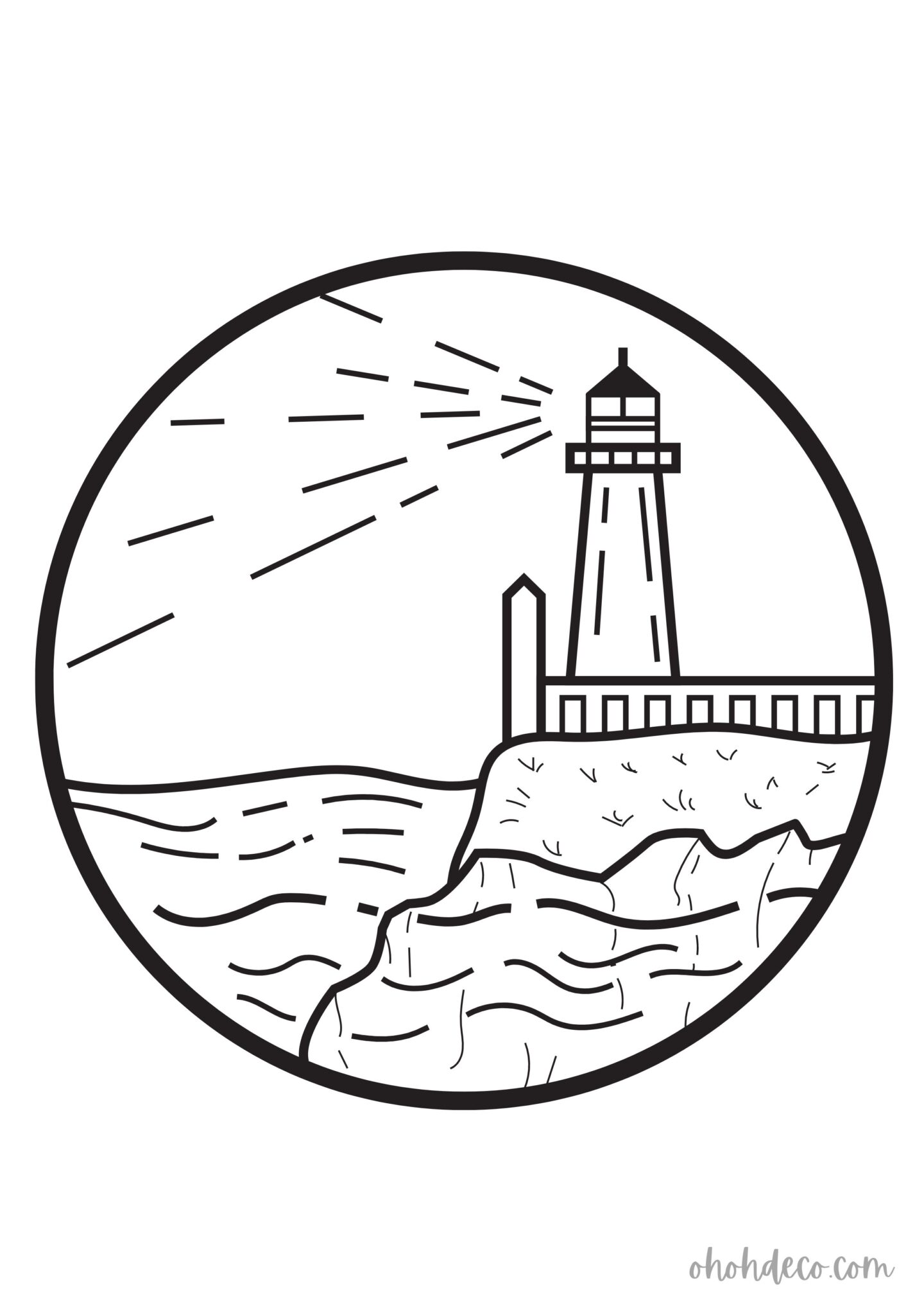 lighthouse coloring page