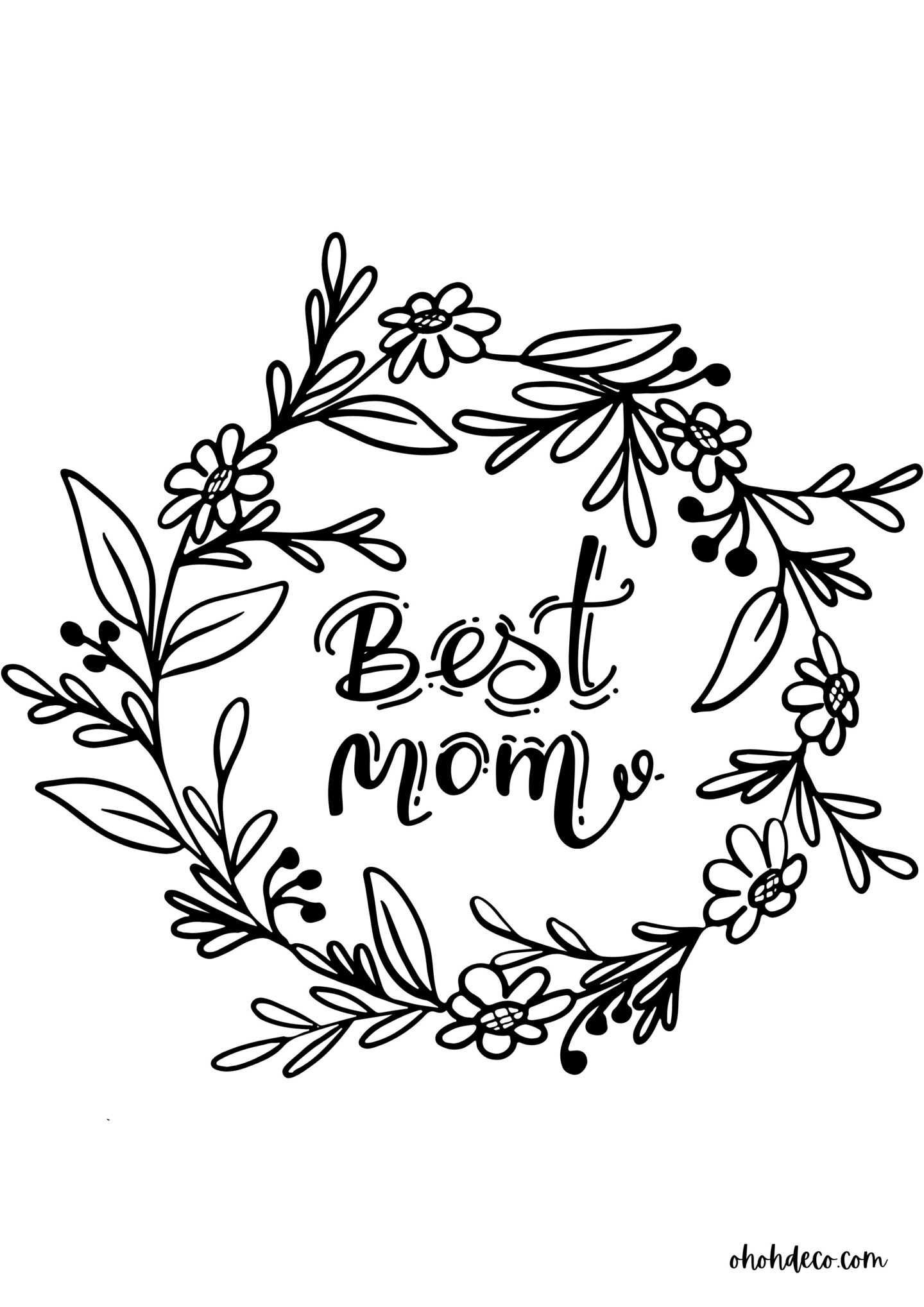 best mom coloring page