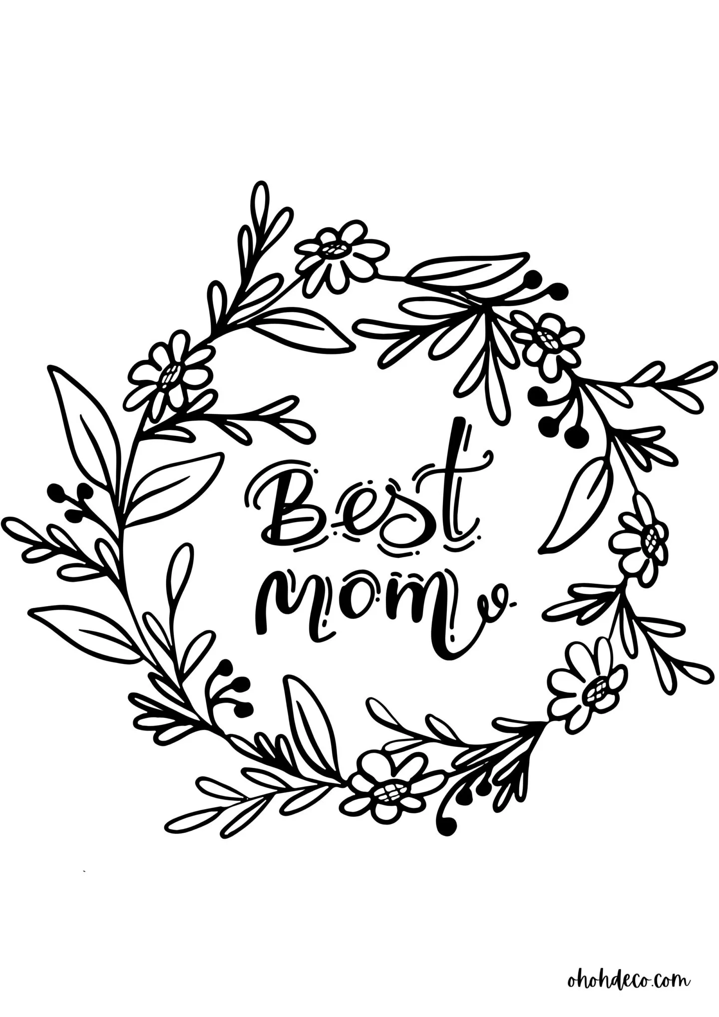 best mom coloring page