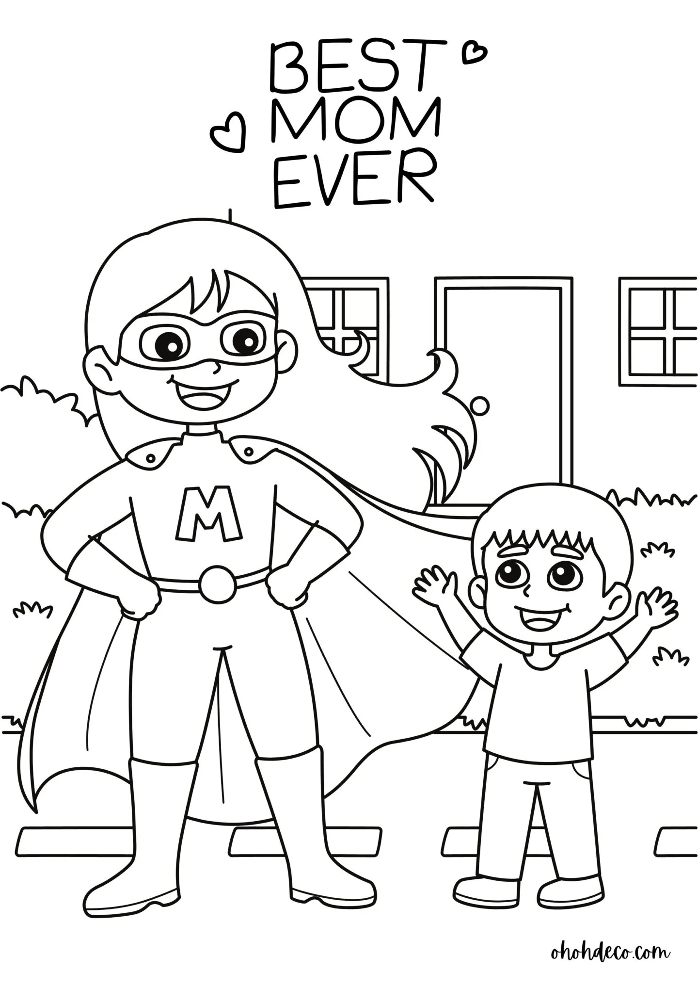 super mom coloring page