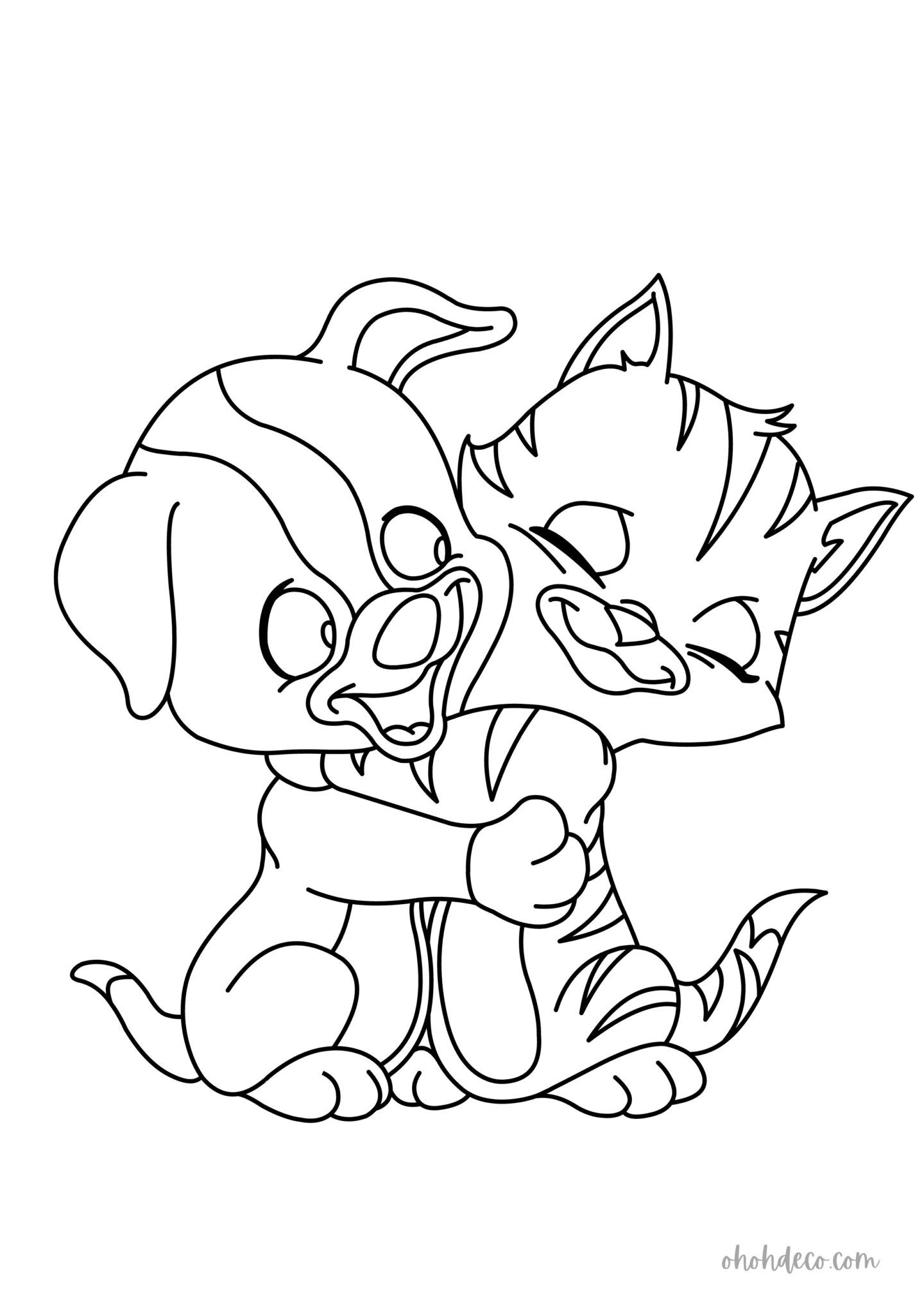 dog and cat drawing