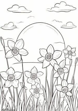 daffodil coloring page