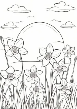 daffodil coloring page