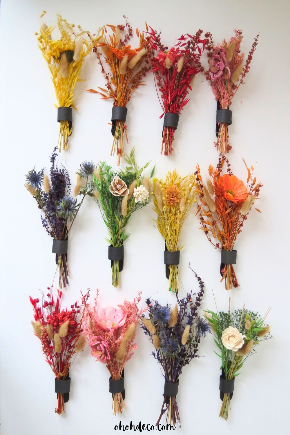wall hanging dried flower decor