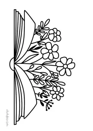 book flower coloring page