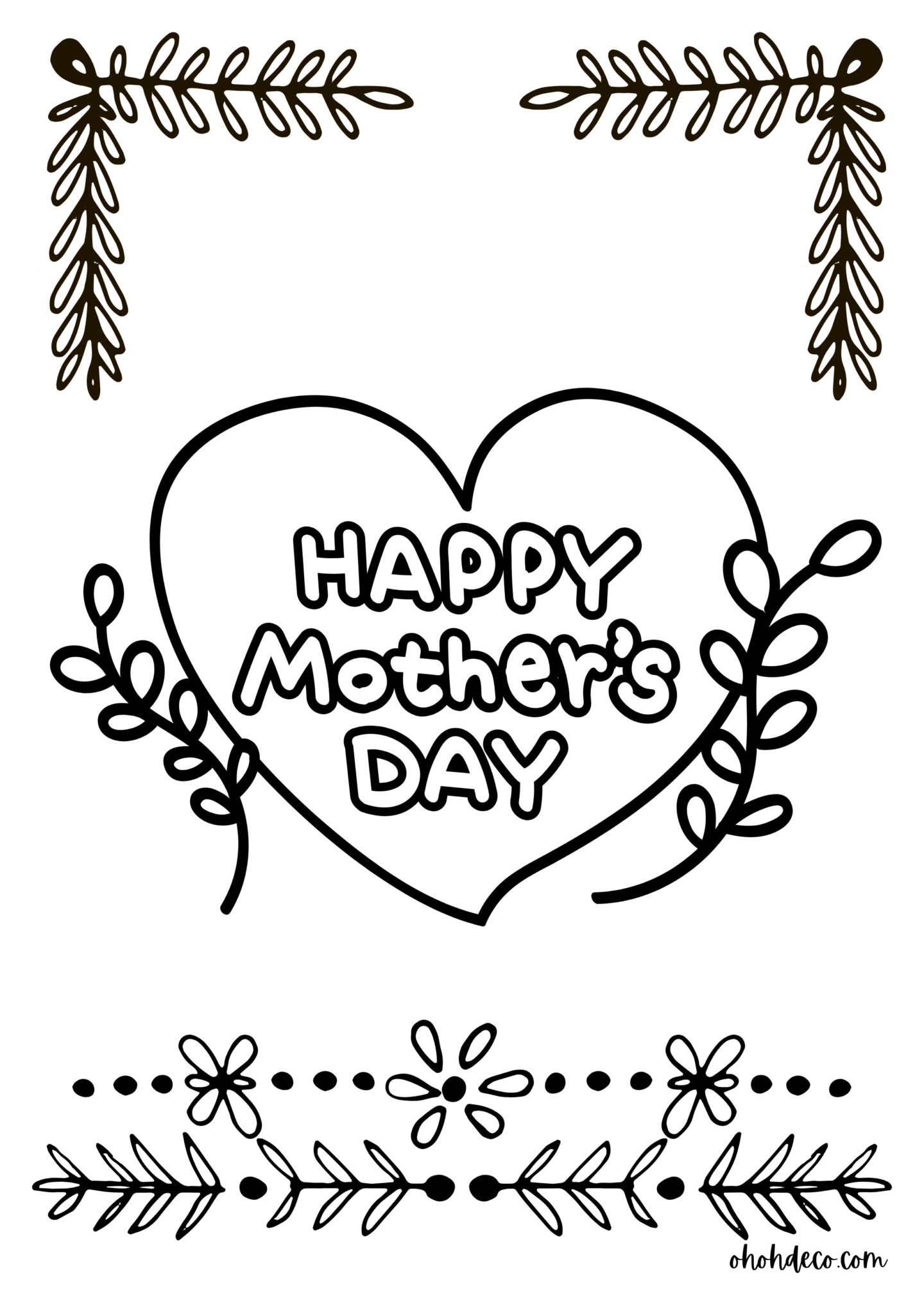 happy mother's day coloring page