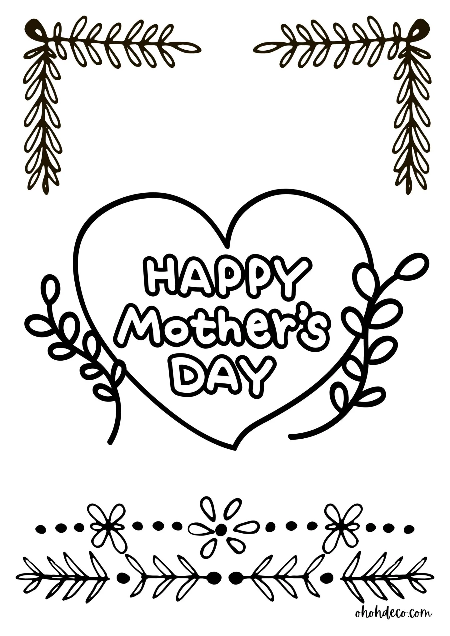 happy mother's day coloring page