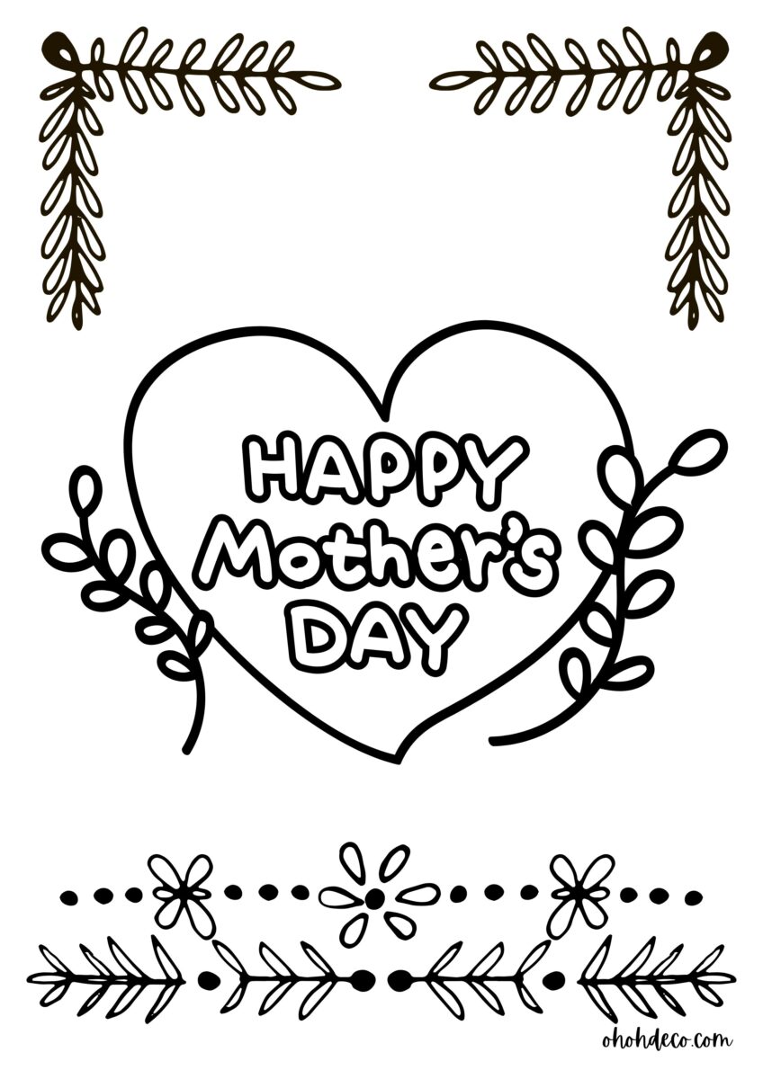 happymothersdaycoloringpage Ohoh deco