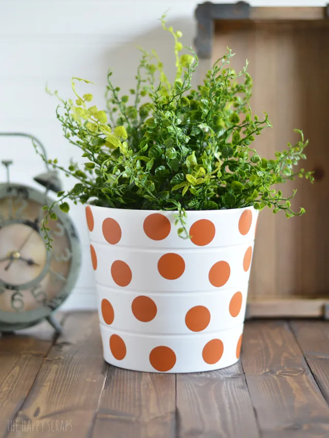 polka dot plant pot diy