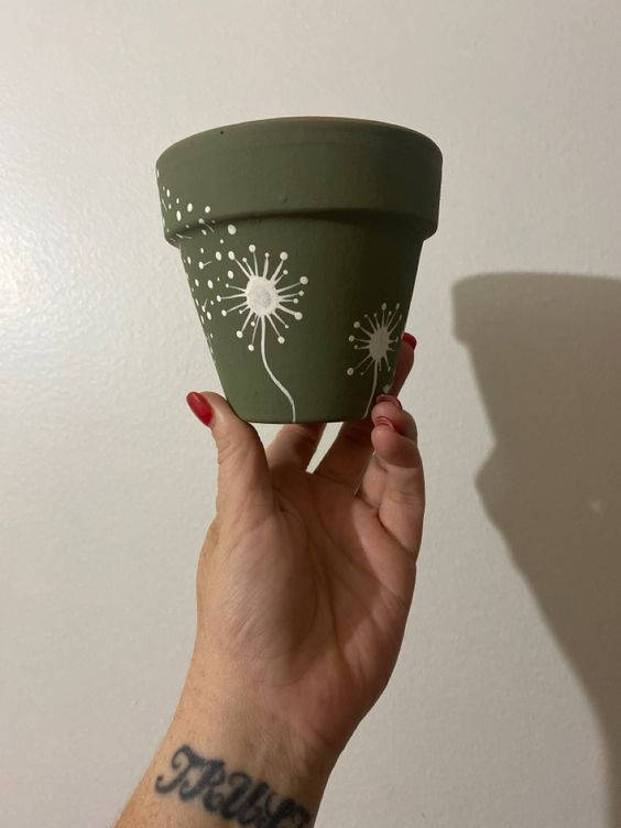 dandelion pot painting idea