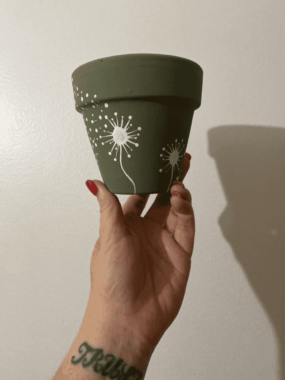 dandelion pot painting idea