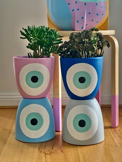 abstract eye planter idea