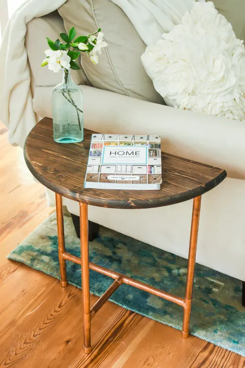 half circle end table