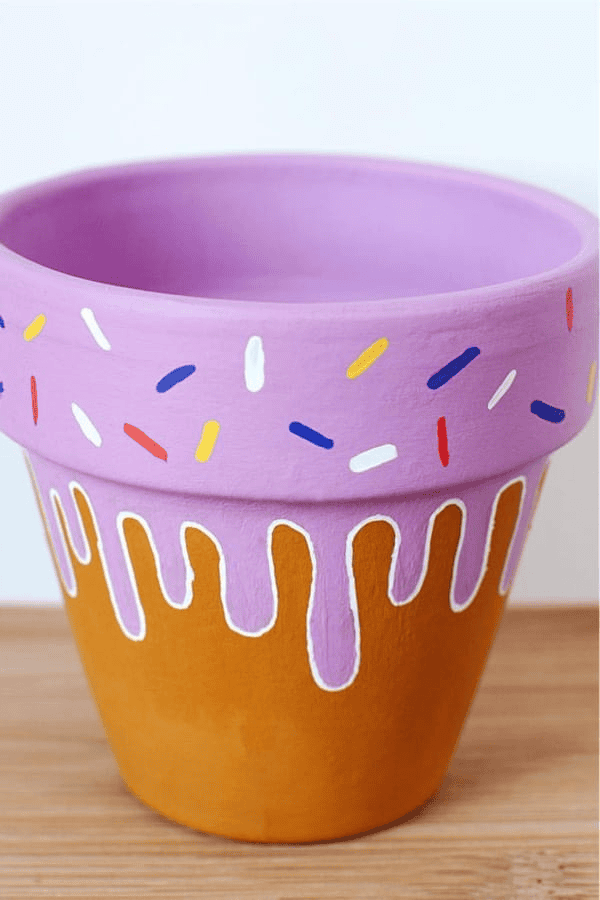 donut painted pot idea