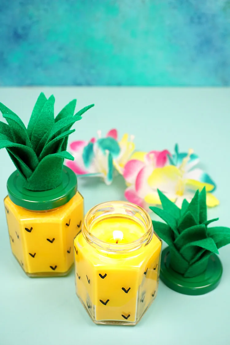 diy pineapple candle