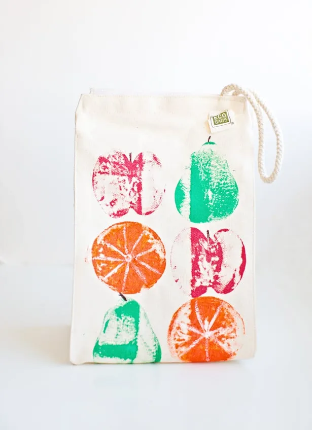 fruit crafts stamped lunch bag