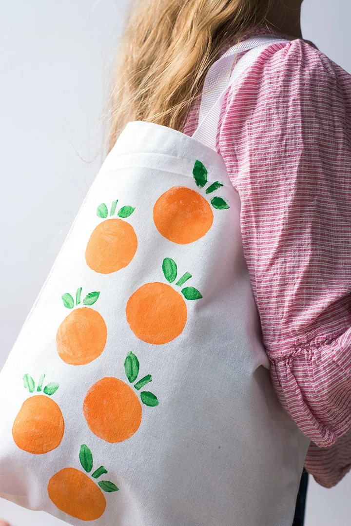 orange diy tote bag