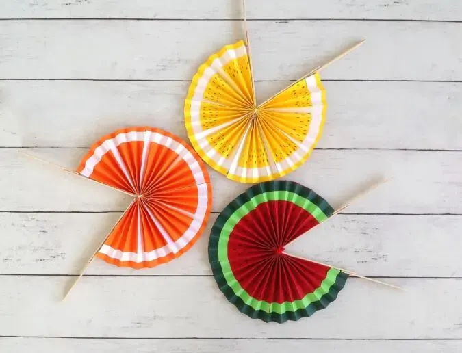 fruit crafts paper fan diy