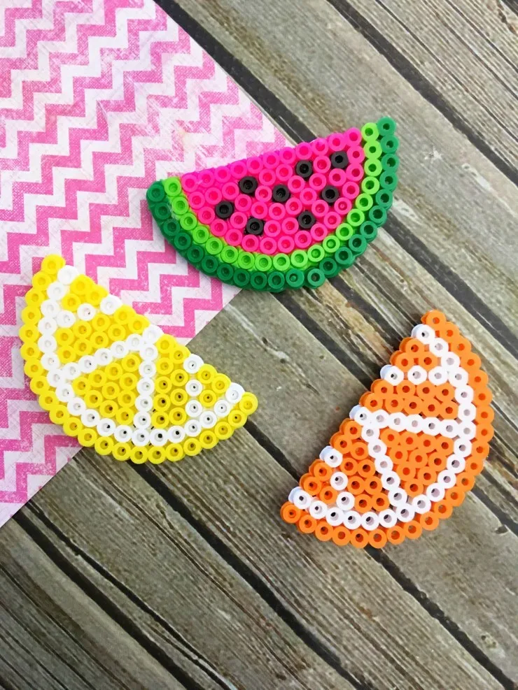 hama beads fruit crafts