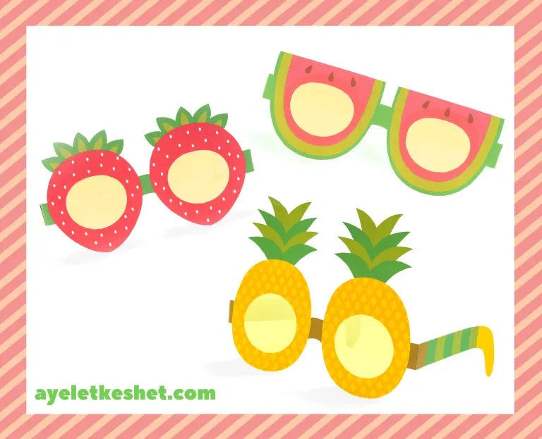 summer fruit glasses free print
