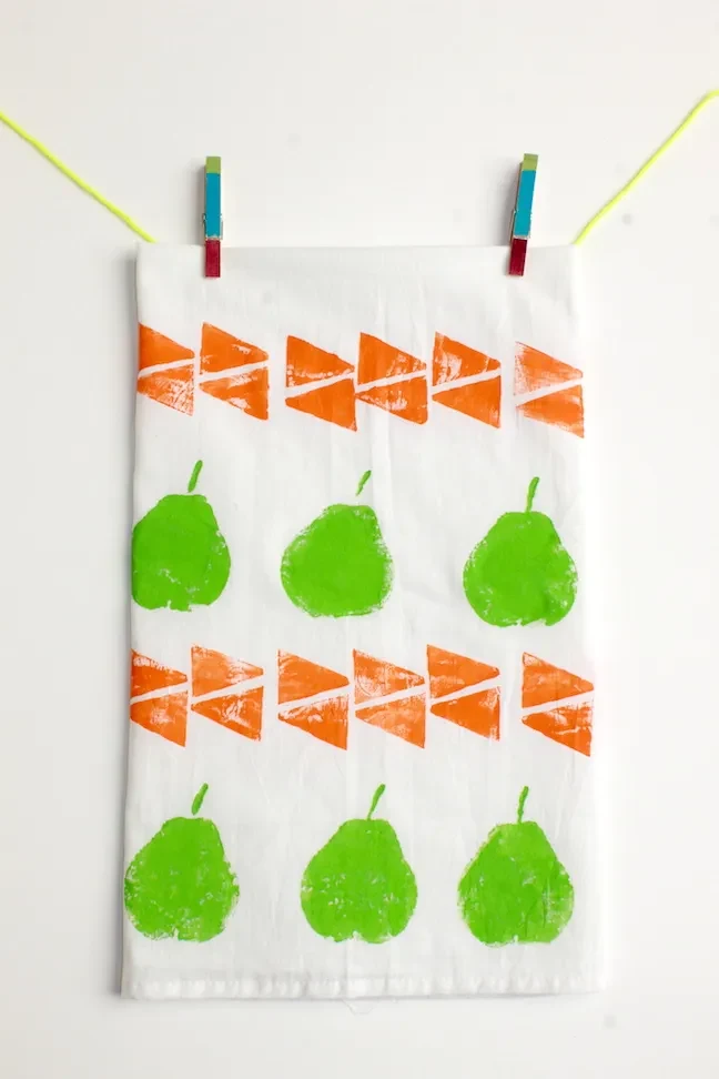pear diy tea towel