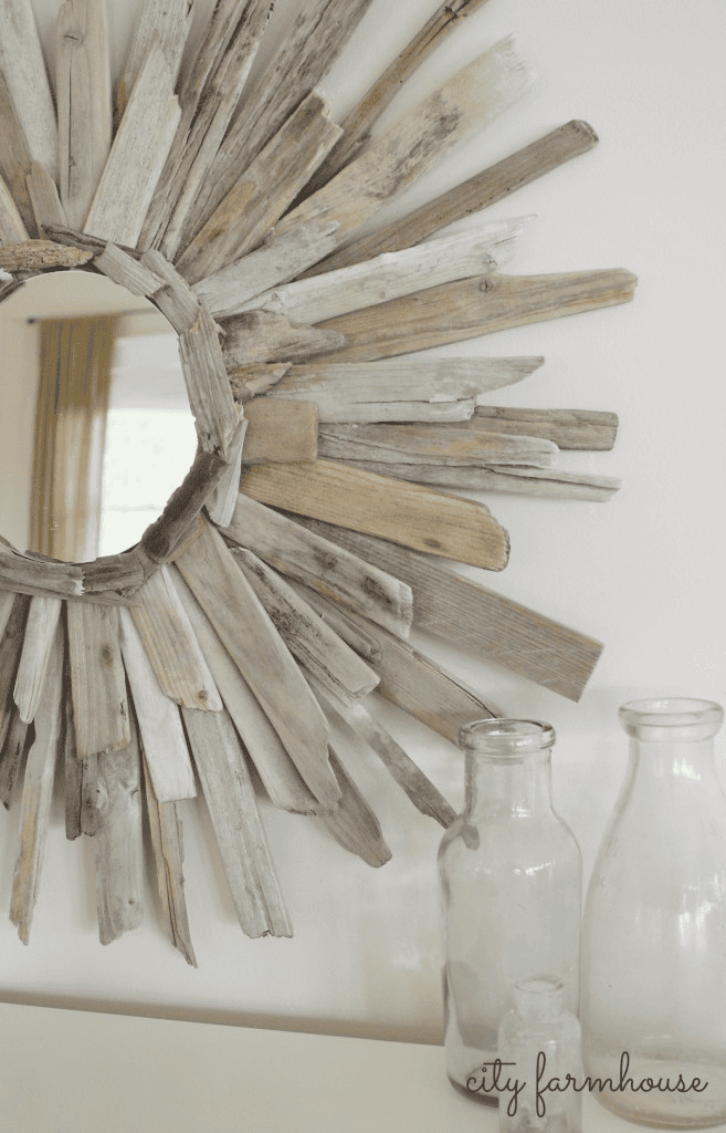 beach crafts idea driftwood mirror