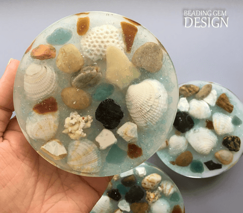 seashells coaster diy