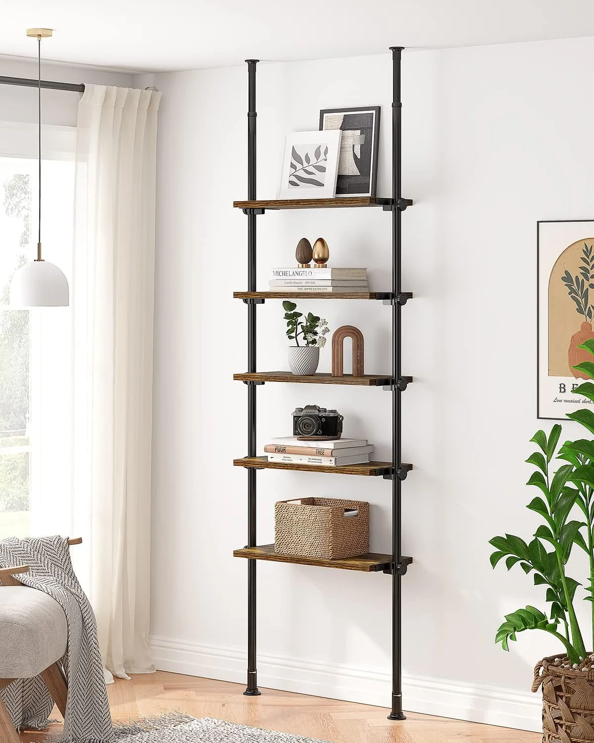 adjustable floor to ceiling bookshelf