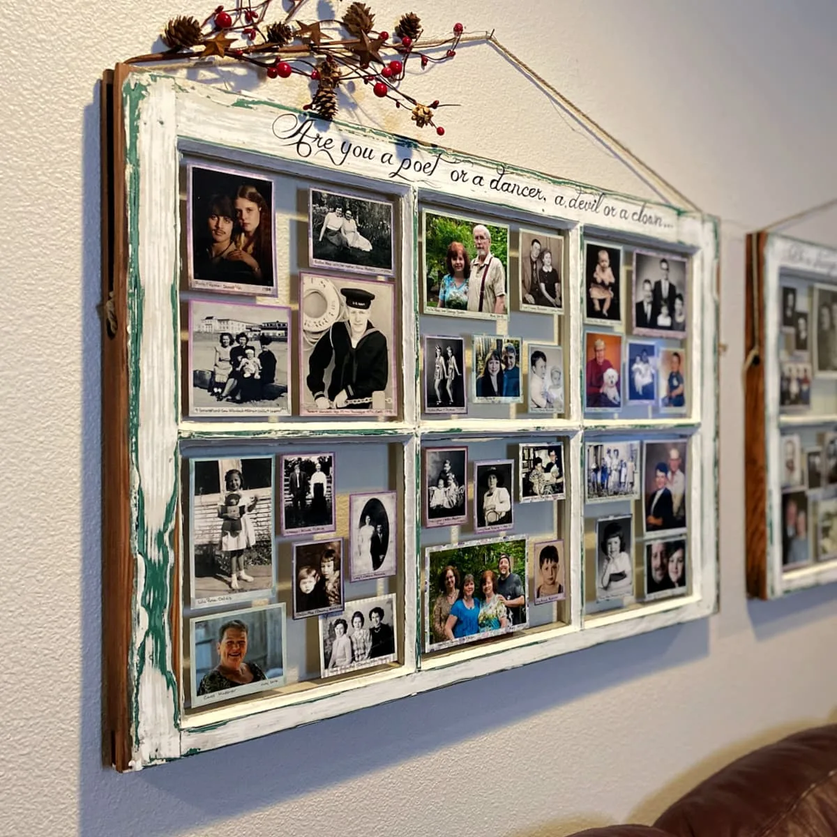 family picture in old window