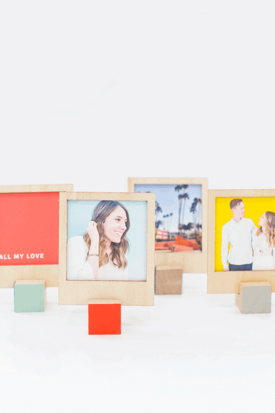 polaroid wood display