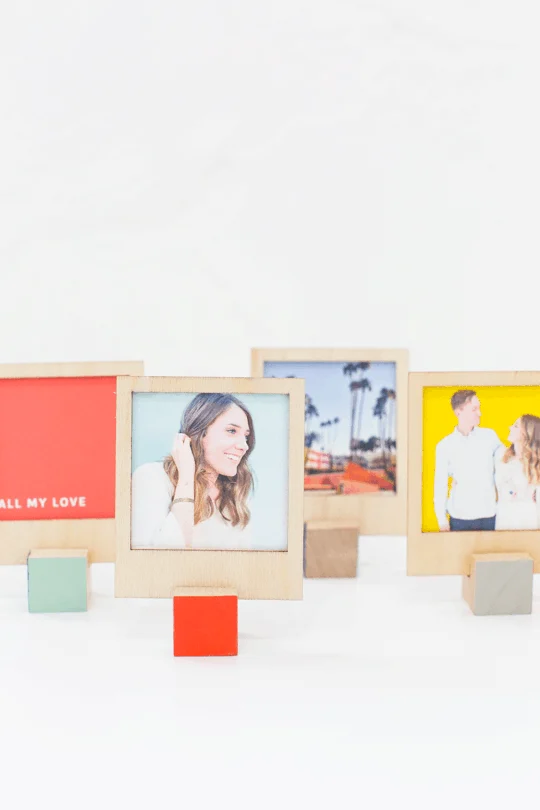 polaroid wood display