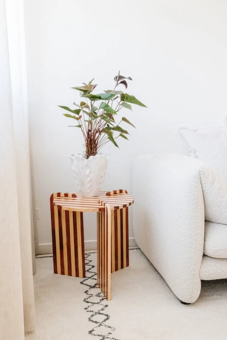 stripes side table diy