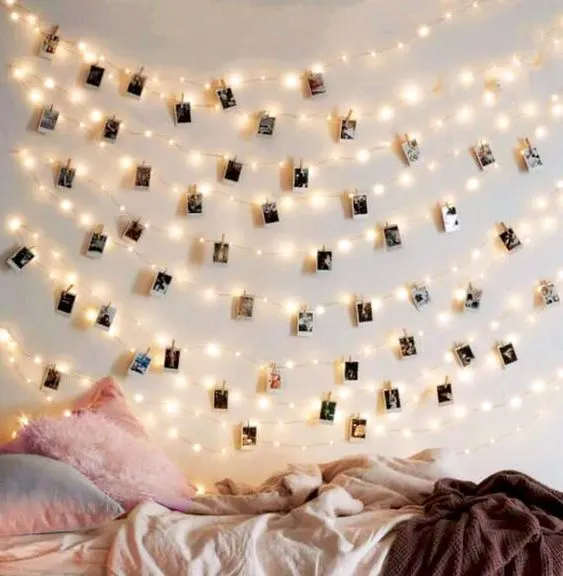 string light photo display